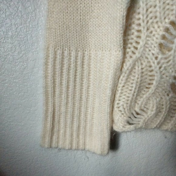 Modern Soul Sweater Women's XS Cowl Neck Long Sleeve Ivory Mixed textures - Picture 5 of 7